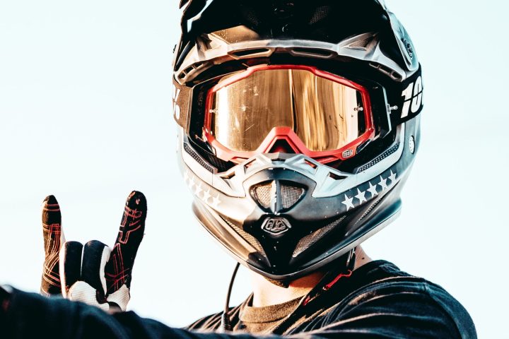 a man wearing a helmet